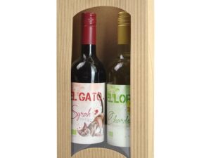 Wein-Präsentkörbe – Präsent ‚Spanish Evening‘ Geschenktüte 2 Fl. Wein-Barrique-Präsentationsservice Spanien 1 Stück