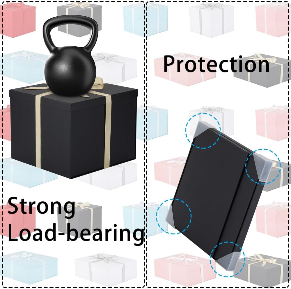 Geburtstags-Präsentkörbe - Große rosa Geschenkbox, 32 x 32 x 25 cm, leere Geschenkbox, Geschenkbox für Geburtstag, Hochzeit (inkl. Schleife, Seidenpapier, Umschläge und Karten) – Bild 7