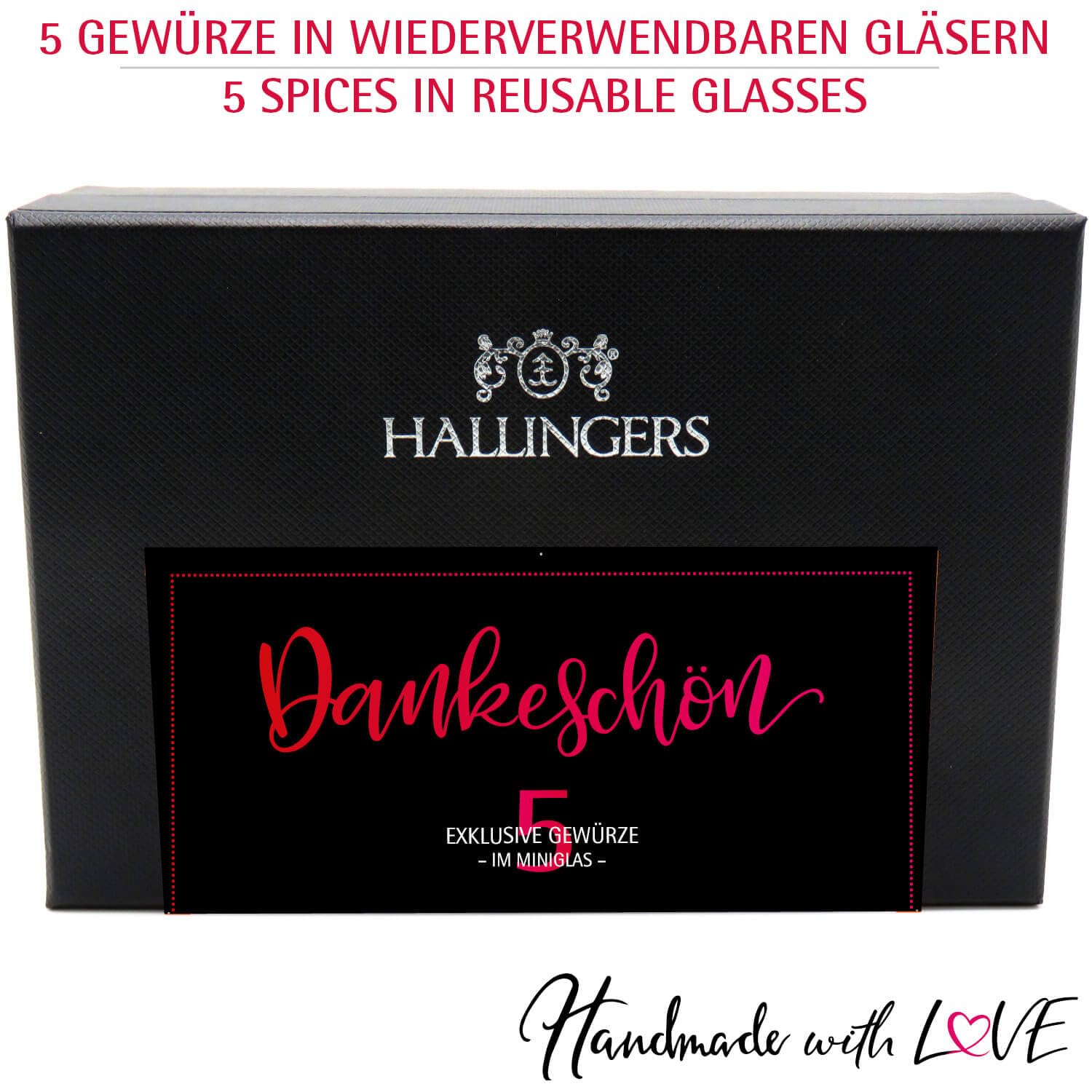 Wurst-Präsentkörbe - Hallingers Genuss Manufaktur Grillgewürz-Geschenkset Dankeschön – 5 Premium-Gewürze zum Grillen & BBQ in edler Geschenkbox, Gewürzset „Dankeschön“, Geschenkidee für Männer & Grillfans, auch zu Weihnachten – Bild 5