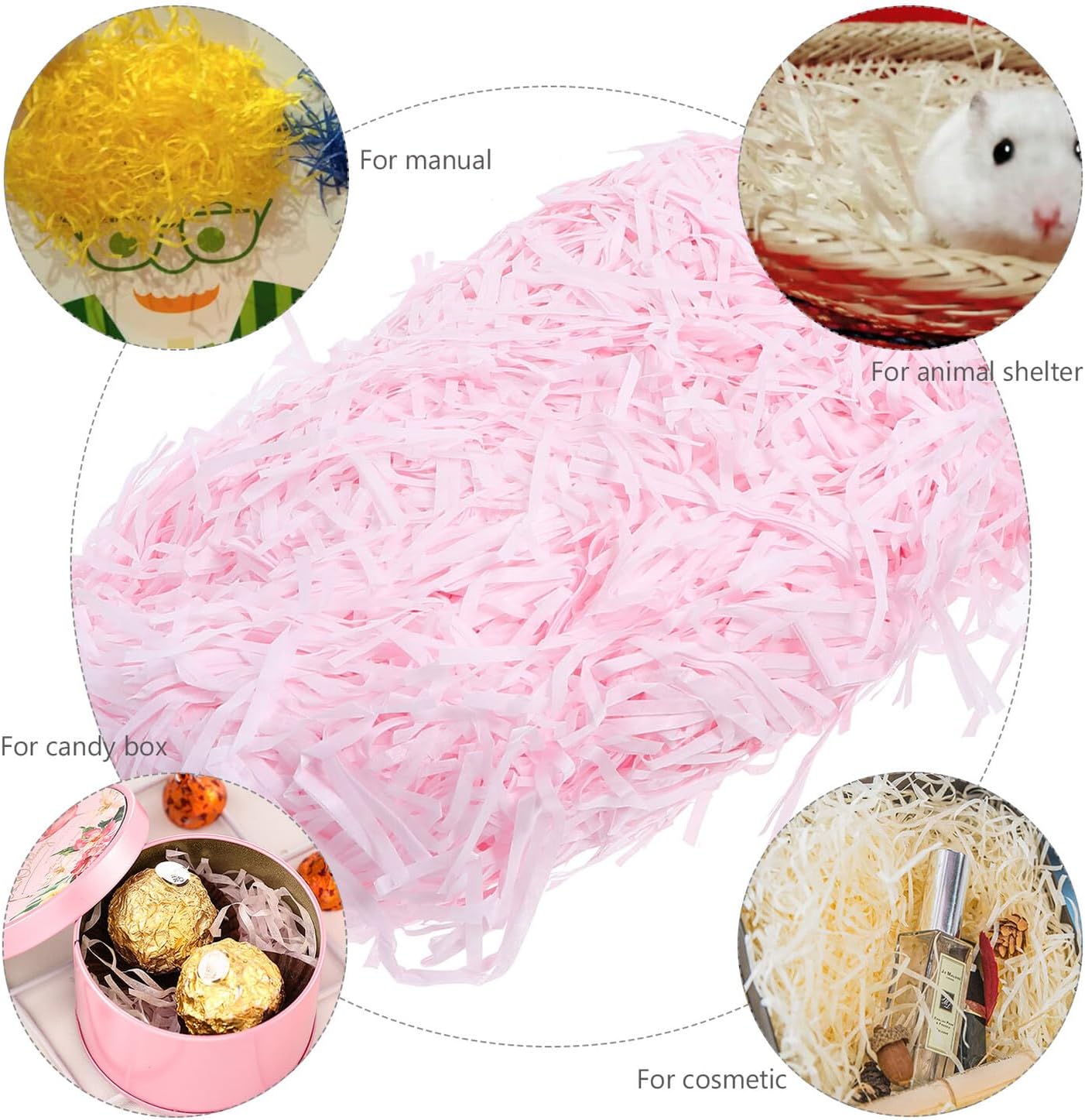 Geburtstags-Präsentkörbe - VILLCASE Bunte Seidenpapier-Füllung, 100 g, Karton-Füllmaterial, plissierte Geschenkbox-Dekoration für Geburtstage und Geschenkkörbe – Bild 9