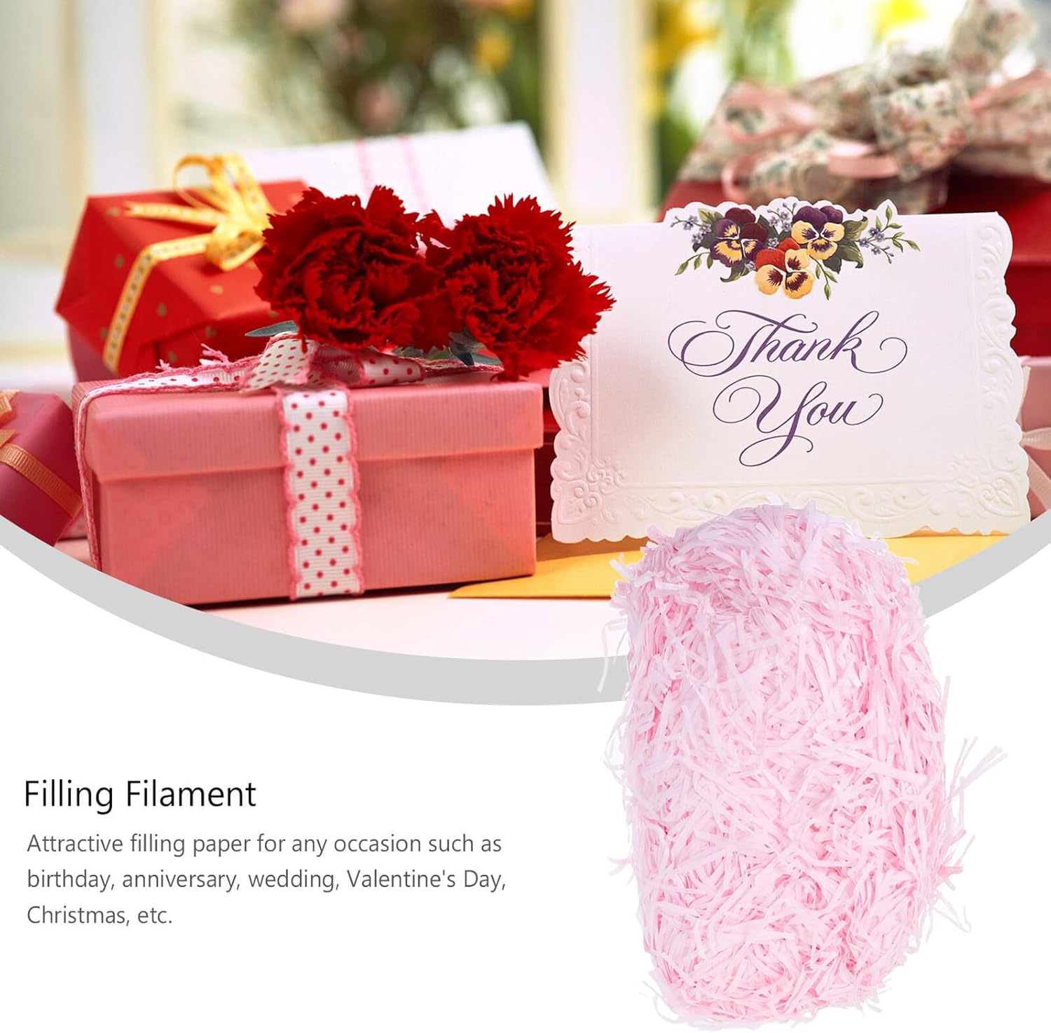 Geburtstags-Präsentkörbe - VILLCASE Bunte Seidenpapier-Füllung, 100 g, Karton-Füllmaterial, plissierte Geschenkbox-Dekoration für Geburtstage und Geschenkkörbe – Bild 7