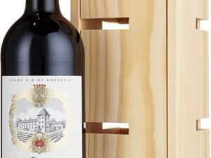 Wein-Präsentkörbe – La Grande Vinothèque – Weingeschenk Vieux Château des Combes – Holzkiste umwandelbar in ein Weinregal, Rotwein aus Frankreich, 1 Flasche + Holzkiste (1 x 0,75 l)