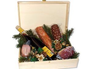 Wurst-Präsentkörbe – Präsentkorb „Exklusiv“ ★ Landmetzger Schiessl ★ ca. 2400 g ★ Inklusive Geschenkverpackung und Grußtext