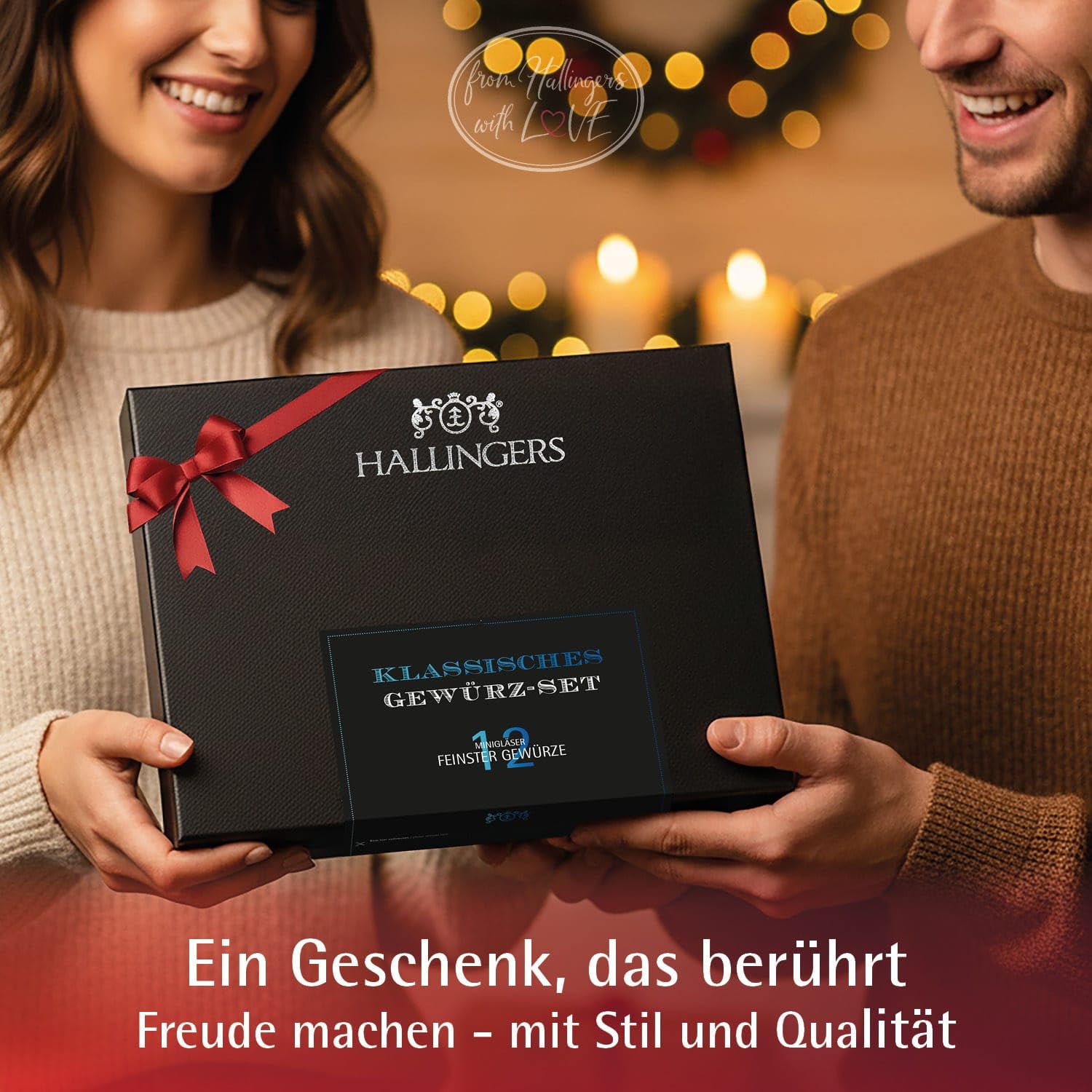 Wurst-Präsentkörbe - Hallingers Genuss Manufaktur Gewürz-Geschenkset – 12 Premium-Gewürze im Glas, edle Geschenkbox zum Kochen & Grillen, Gewürzset „Classic Nr. 2“, Geschenkidee für Männer, Geburtstag & Weihnachten – Bild 5