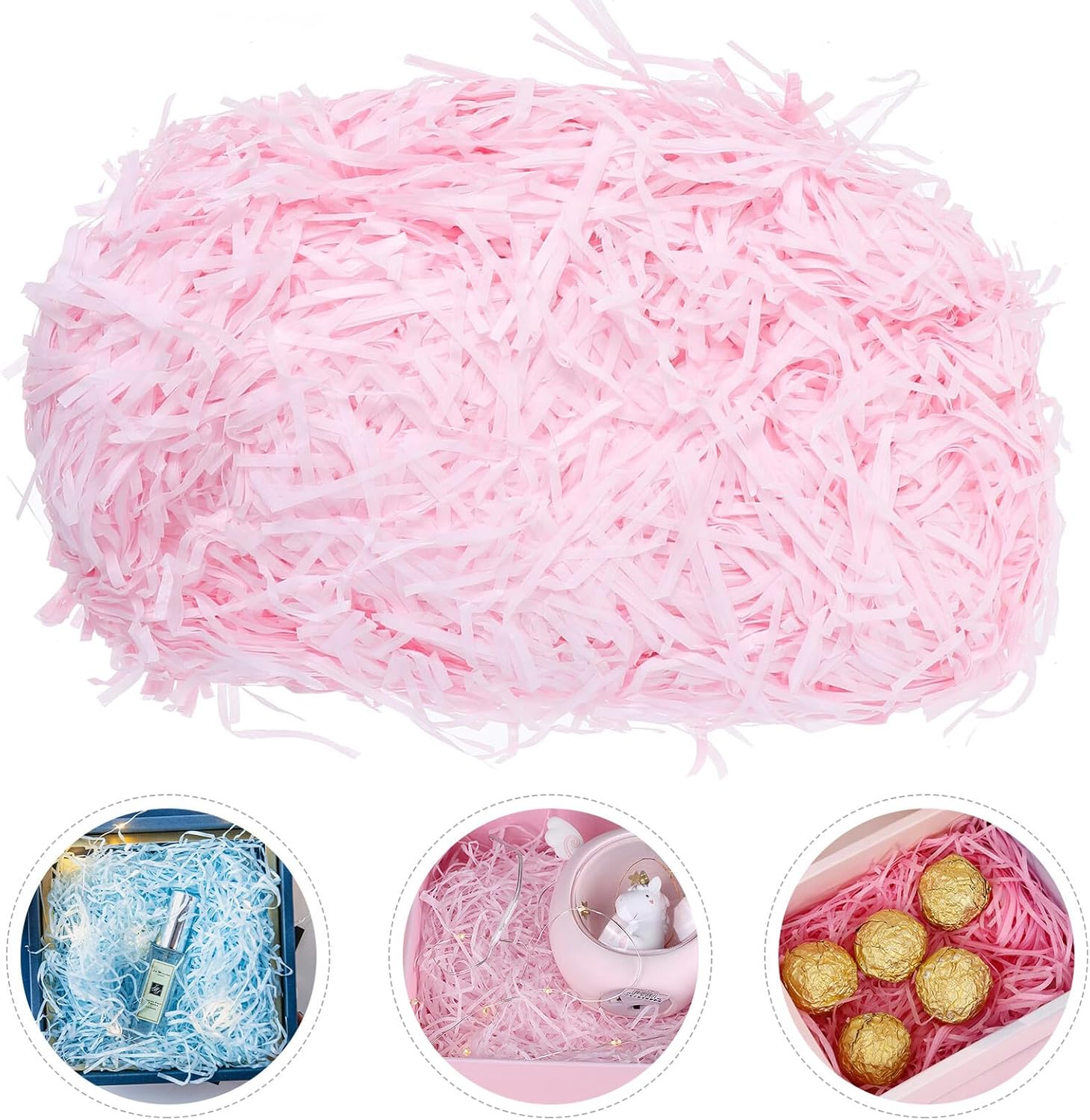 Geburtstags-Präsentkörbe - VILLCASE Bunte Seidenpapier-Füllung, 100 g, Karton-Füllmaterial, plissierte Geschenkbox-Dekoration für Geburtstage und Geschenkkörbe – Bild 3