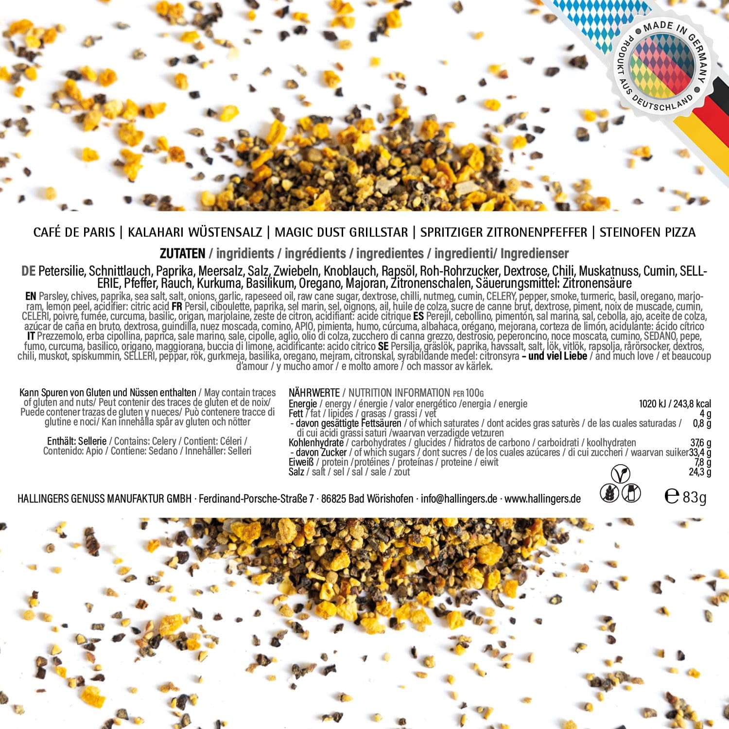 Wurst-Präsentkörbe - Hallingers Genuss Manufaktur Grillgewürz-Geschenkset Dankeschön – 5 Premium-Gewürze zum Grillen & BBQ in edler Geschenkbox, Gewürzset „Dankeschön“, Geschenkidee für Männer & Grillfans, auch zu Weihnachten – Bild 6