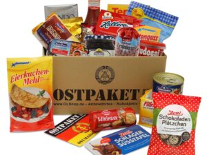 Wurst-Präsentkörbe – Ostpaket Lebensmittel mit 19 Produkten Spezialitätenpaket Geschenkidee DDR-Paket Nostalgie Ostbox Geschenke aus dem Osten Geschenkset Ostprodukte