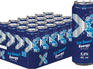 Bier-Präsentkörbe – X QUADRAT – X² Ice Boost Energy – Biermischung mit Energy Drink – Dosenbier (24 x 0,5 L)