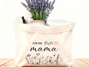 Geburtstags-Präsentkörbe – Geschenkkorb Kleine Auszeit Entspannung Geschenk für Frauen, Geschenktüte aus Baumwolle und Leinen mit Kirschblüten-Schlüsselanhänger, Wellness-Geschenke für Frauen (Mama)