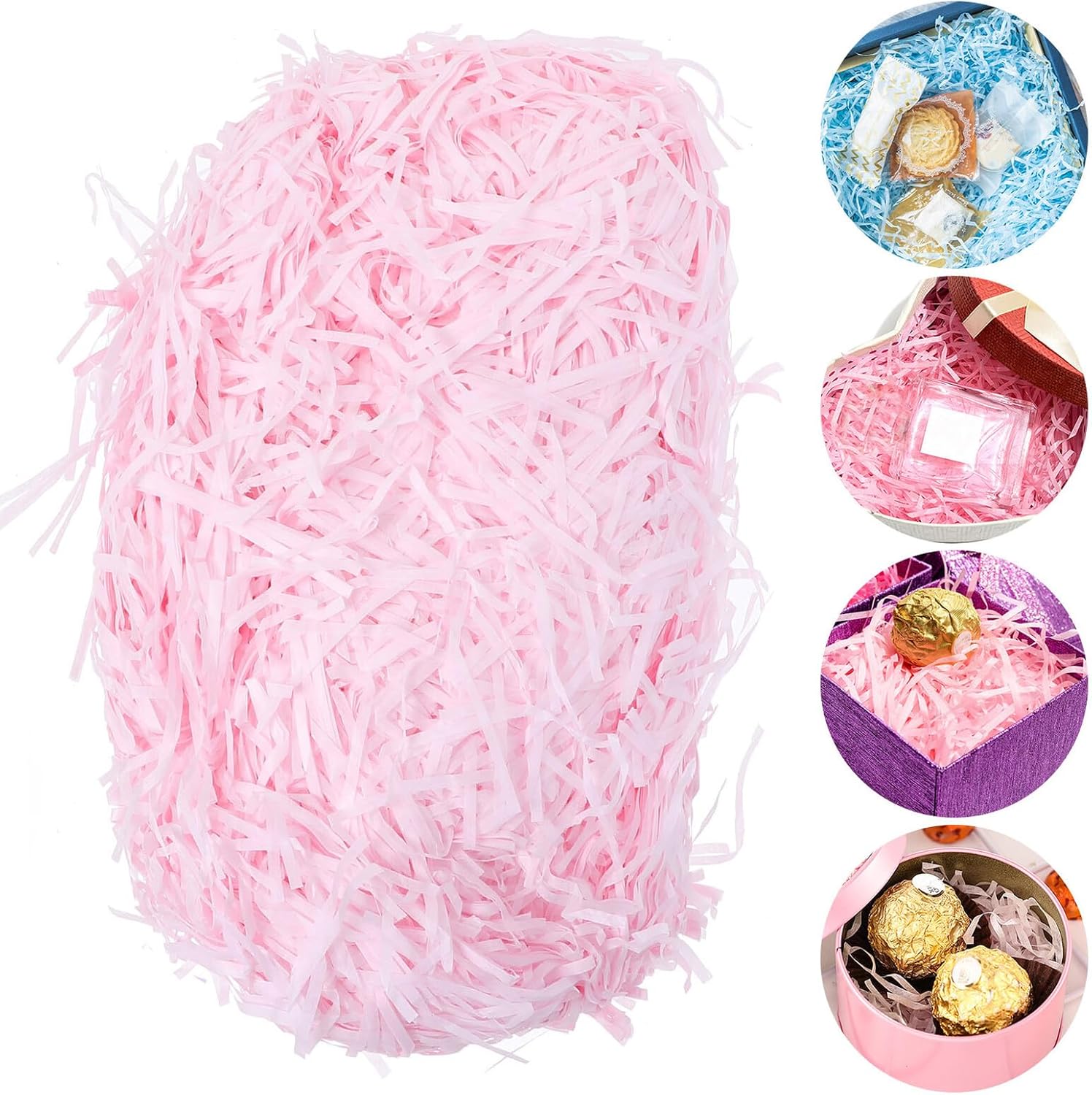 Geburtstags-Präsentkörbe - VILLCASE Bunte Seidenpapier-Füllung, 100 g, Karton-Füllmaterial, plissierte Geschenkbox-Dekoration für Geburtstage und Geschenkkörbe – Bild 2