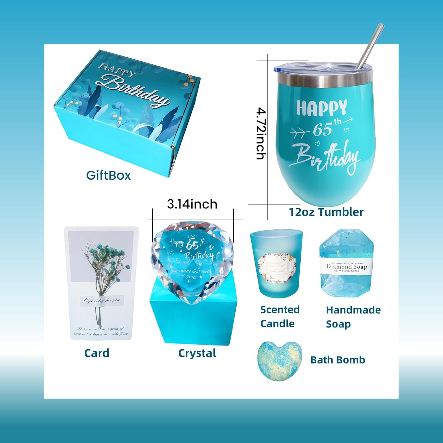 Geburtstags-Präsentkörbe - Trcousoa Geschenke zum 65. Geburtstag für Frauen, Geschenkideen zum 65. Geburtstag, Geschenkideen zum 65. Geburtstag für Frauen, Geschenkidee für 65-jährige Ehefrau, Mutter, Schwester, Ehefrau, Tante – Bild 5