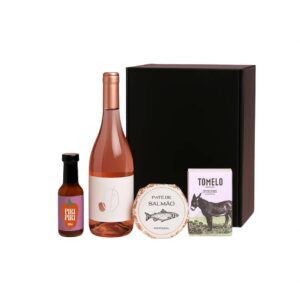 Feinkost Machado Rose Edition Gift Box | Rose Wine, Salmon Paté, Piri Piri Garlic & Lavender Soap | Portuguese Delicatessen for Pleasure Moments - Ideal as a Gift