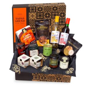 Gift Basket - A Tapas Evening for Two - Filled Delicatessen Gift Basket by jamon.de - Delicious Gift for Women, Men and Couples