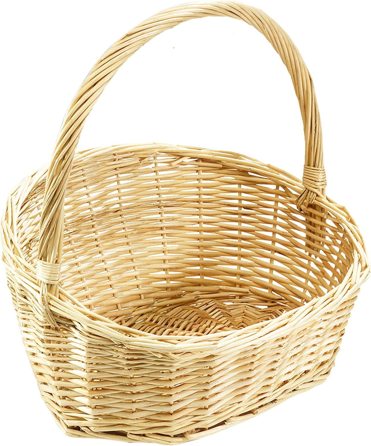 Kobolo Gift Basket / Gift Basket with Handle Made of Woven Willow - Size 3 48 x 41 x 16/51 cm