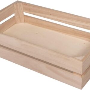 RAYHER HOBBY Rayher, wooden box, slat look, with 2 wall hooks, wood, nature, Wood, natural, 35.5 x 20.5 x 8.5 cm