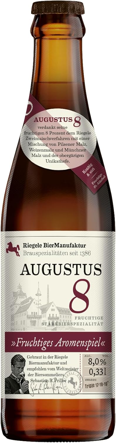 Riegele Augustus 8 Gift Box - Fruity Strong Beer, Craft Beer from Bavaria (8 x 0.33 L) – Bild 2