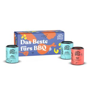 Just Spices Grill Gift Box I Gift Set with 3 Spice Jars I Grill Marinades & Rubs for Meat, Fish, Vegetables