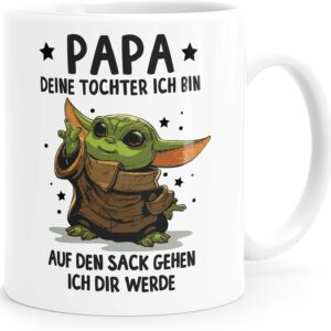 MoonWorks Coffee Mug Dad Sayings Gift Father’s Day Funny Motif Baby with Saying White Standard