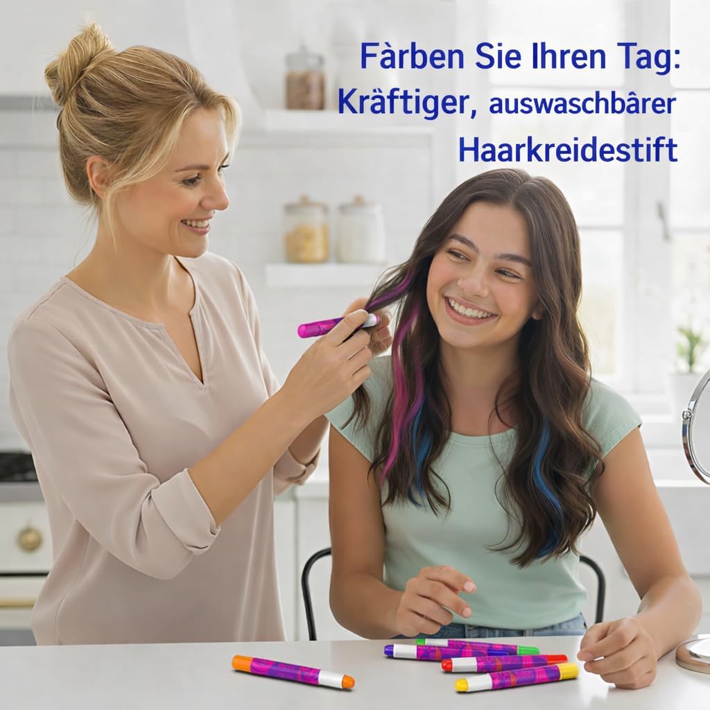 Desire Deluxe Hair Chalk Gifts for Girls, for Hair Dyeing Toy for Christmas, 10 Washable Hair Dye Pens for Fancy Dress, for Children Aged 3 4 5 6 7 8 9 11 Years – Bild 8