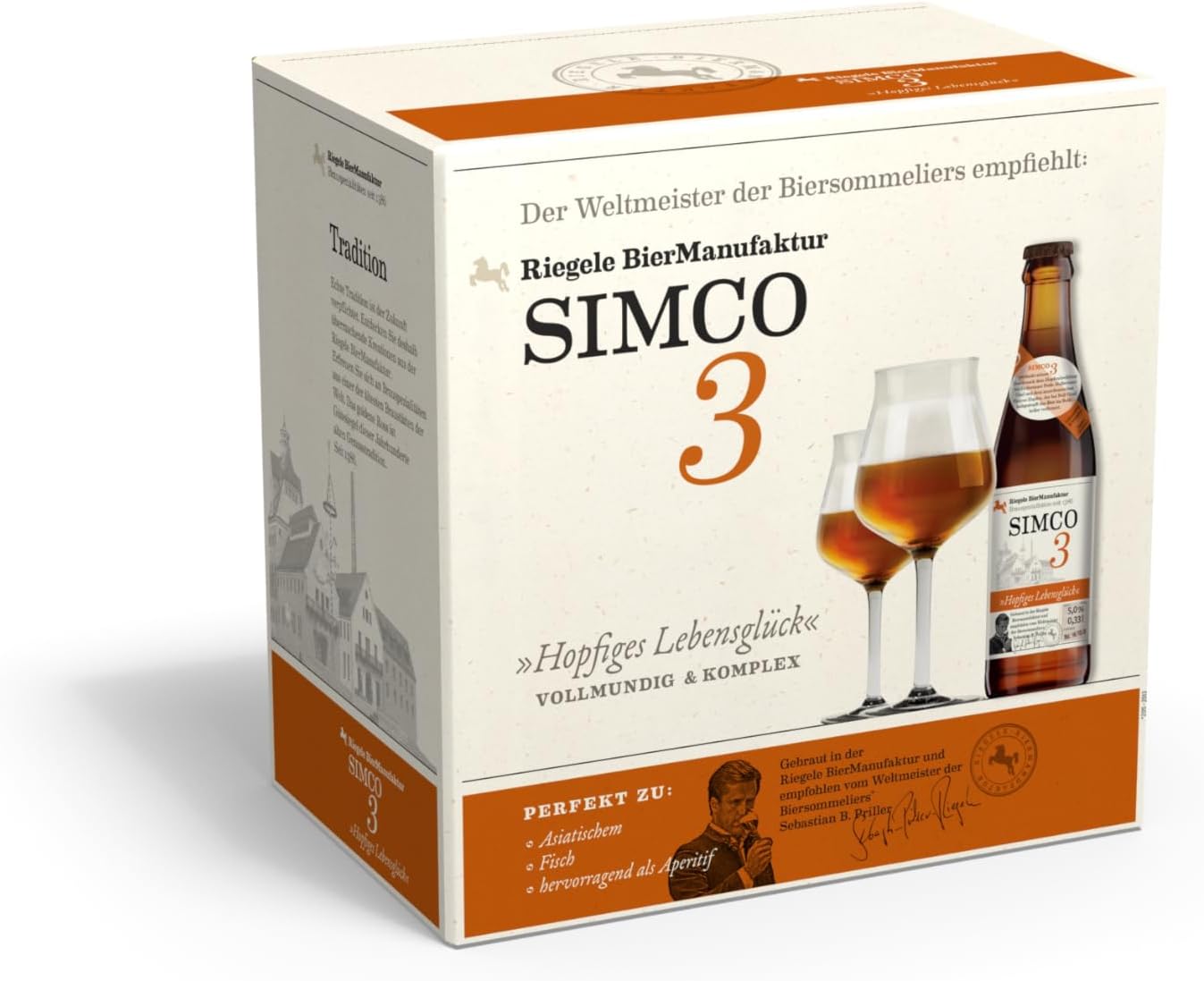 Riegele Simco 3 Gift Box - Hopy Happiness of Life - Chestnut Red India Pale Ale, Craft Beer (8 x 0.33 L)