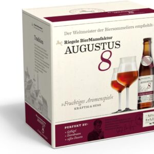 Riegele Augustus 8 Gift Box - Fruity Strong Beer, Craft Beer from Bavaria (8 x 0.33 L)