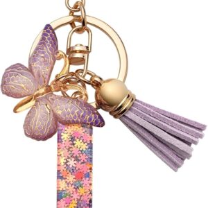 CHUQING Keyring Letter Girl Keyring with Initial Letter Keychain with Butterfly for Women