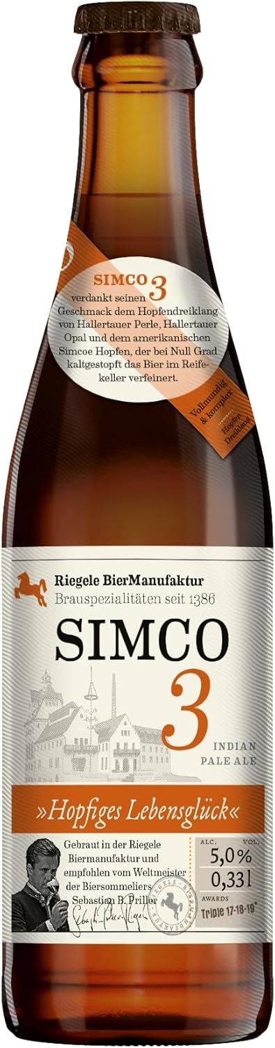 Riegele Simco 3 Gift Box - Hopy Happiness of Life - Chestnut Red India Pale Ale, Craft Beer (8 x 0.33 L) – Bild 2