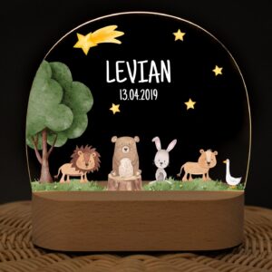 wunderwunsch – Personalised Night Light for Babies – Individual Bedside Lamp for Children – Personalised Gifts Children – Baby Gift – Birth Gift