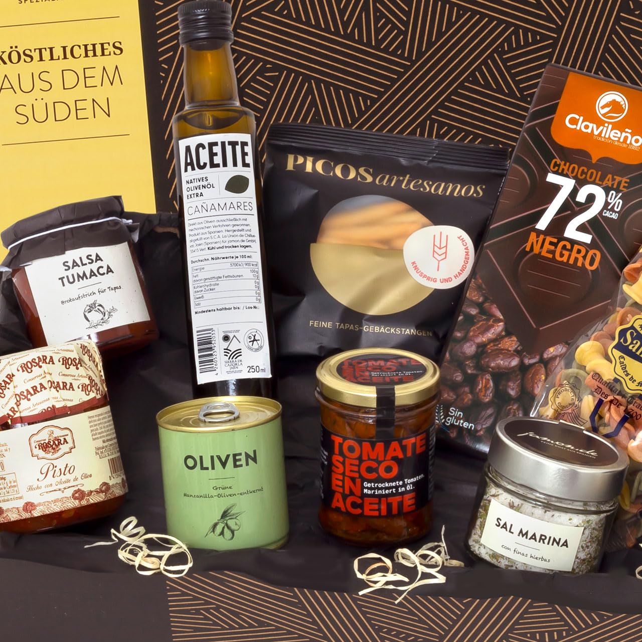 Delicious from the South, Vegetarian Gift Set with Mediterranean Delicacy, Extra Virgin Olive Oil and Sea Salt, Ready to Gift Wrapped GESCHENKVOLL – Bild 2