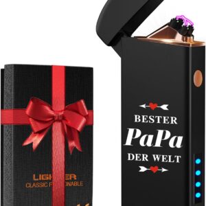 Coquimbo Father's Day Gift for Dad, Grandpa Lighter, Electric Lighter, Father's Day, Electric Arc Lighter, Windproof Lighter, USB Rechargeable with Battery Indicator, Dad Gift for Father's Day