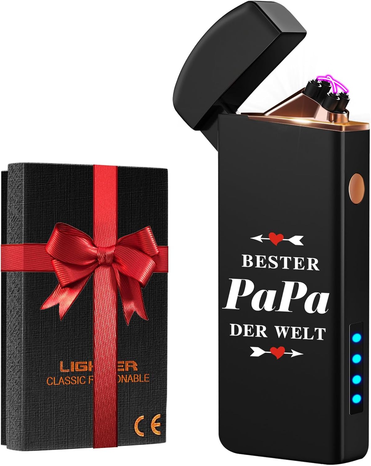 Coquimbo Father's Day Gift for Dad, Grandpa Lighter, Electric Lighter, Father's Day, Electric Arc Lighter, Windproof Lighter, USB Rechargeable with Battery Indicator, Dad Gift for Father's Day