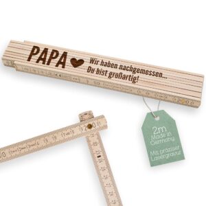 Ruler Personalised Wood with Precise Engraving, Father’s Day Gift for Dad Gift, Grandpa Gift (We Have Measured Reasons)