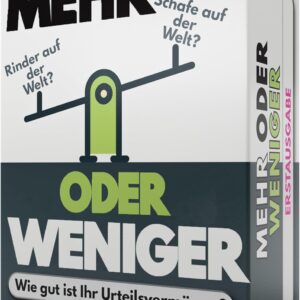 More or Less Card Game – How Good Is Your Judgment? Game for Adults, Family and Children, 2+ Players, Family Game, Travel Game