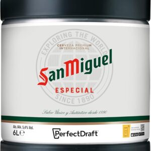 PerfectDraft San Miguel, International Premium Lager, from Spain, 1 x 6 Litres, Reusable Draft Beer