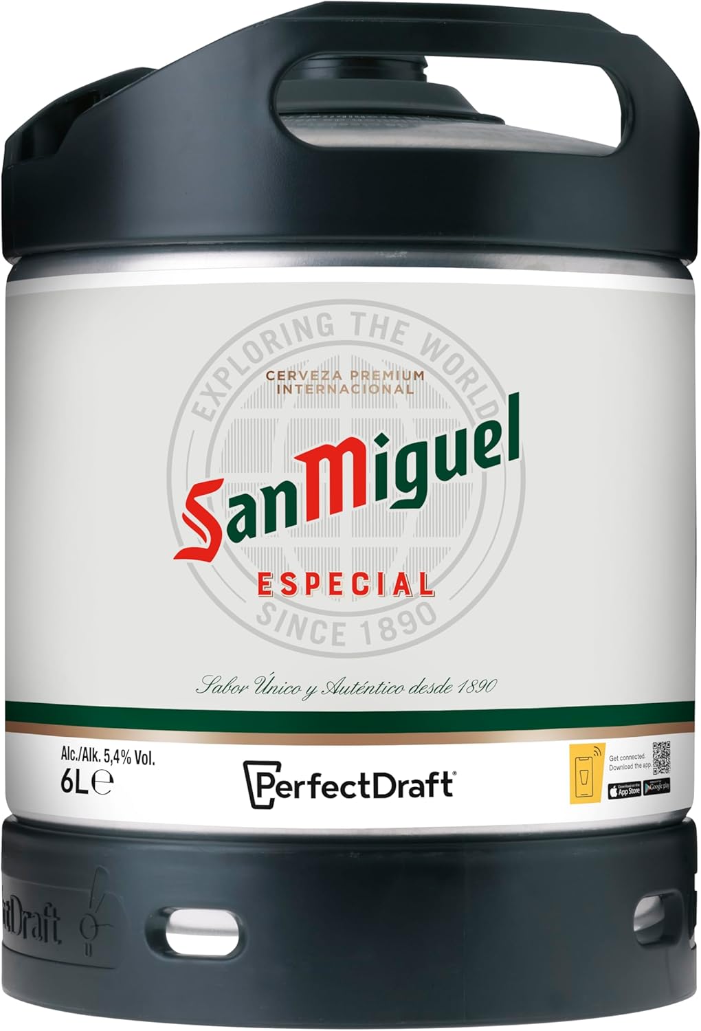 PerfectDraft San Miguel, International Premium Lager, from Spain, 1 x 6 Litres, Reusable Draft Beer
