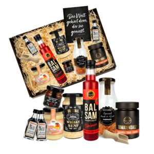 Filled Gift Basket for Gourmands, Gift Basket for Men and Women, Delicatessen Present Basket, Gluten-Free and Mediterranean