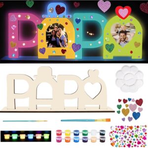 Charfia Father's Day Gift for Dad, Dad Picture Frame, Wooden Letters, Dad Birthday Gift for Father's Day, Birthday Gift Dad Birthday Father's Day Gifts for Dad from Children