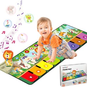 Rodzon 63301 Baby Toy from 1 Year, Music Mat Children 19 Songs 10 Animals, Children’s Toy from 1 2 3 Years Piano Mat Gift Girls Boys Christmas Birthday
