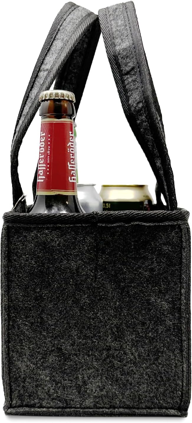 Longfair Funny Handbag Made of High-Quality Felt for 6 Bottles or Cans | Funny Tote Bag for Men and Women – Bild 9