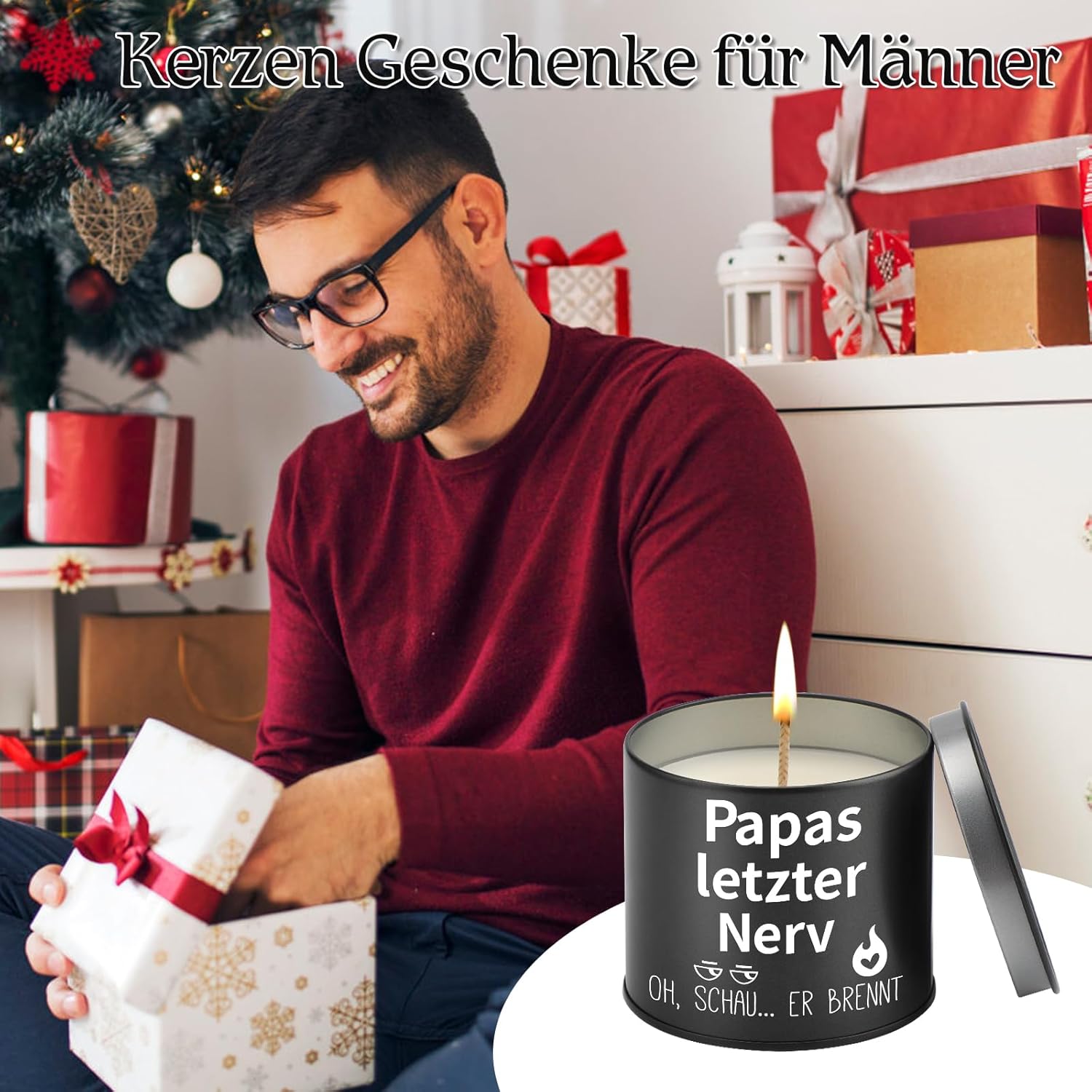 PRSTENLY Father's Day Gift for Dad, 9 oz Candle Birthday Gift for Dad, Gifts for Father, Grandpa from Children for Father's Day, Birthday, Christmas, Easter – Bild 9