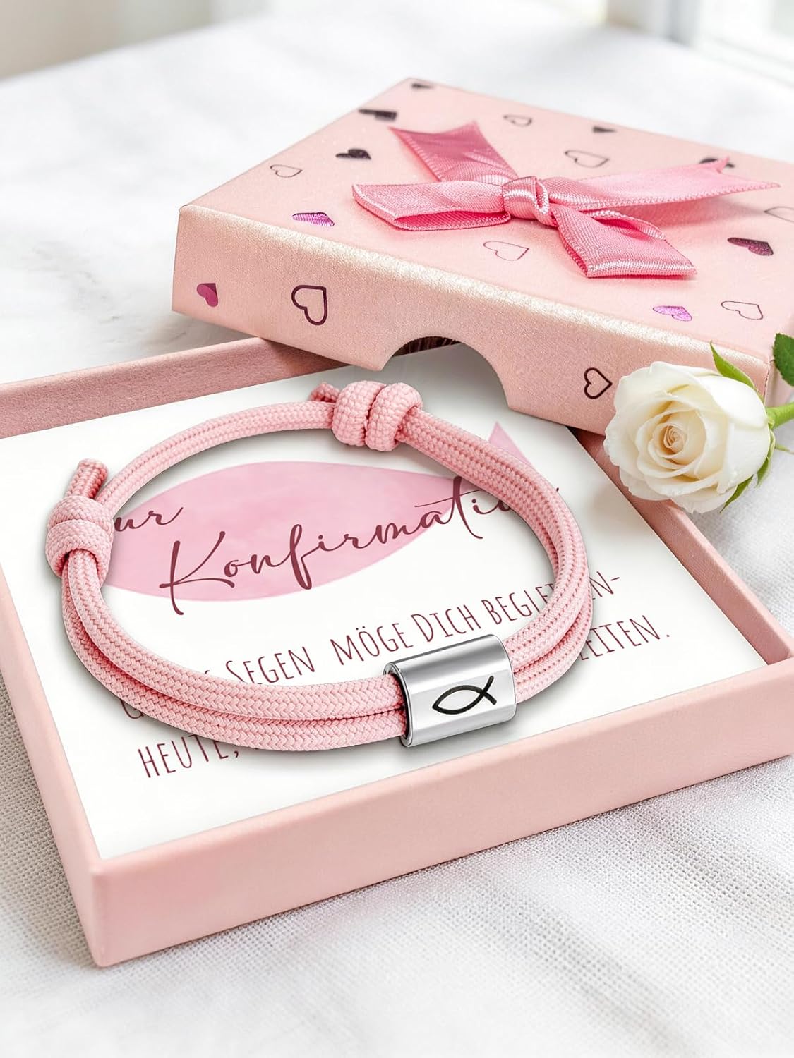 Confirmation Gifts for Boys and Girls, Ichthys Fish Symbol Bracelet with Gift Box & Greeting Card, Confirmation Bracelet, Confirmation Gift for Girls and Boys – Bild 5