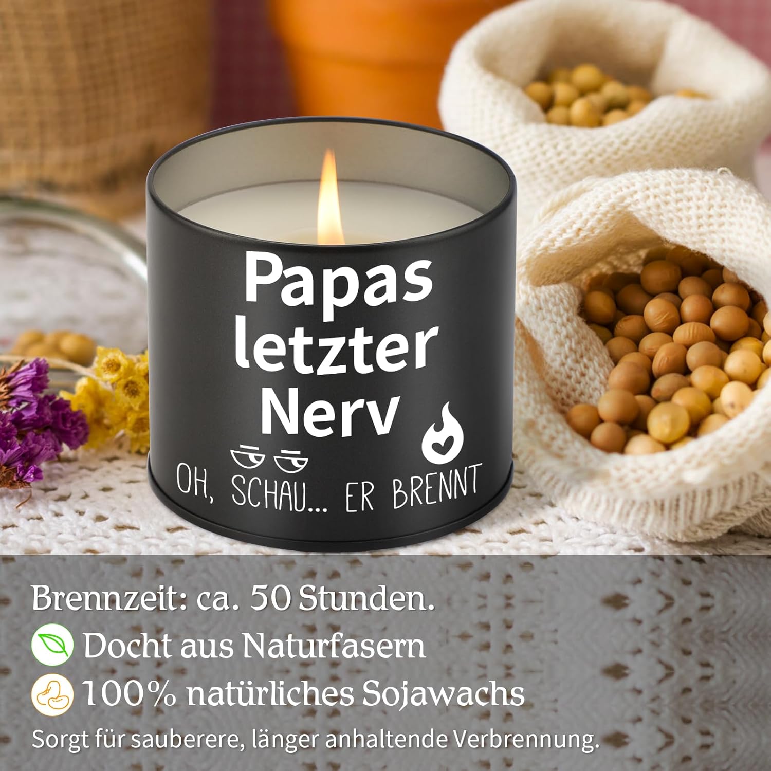 PRSTENLY Father's Day Gift for Dad, 9 oz Candle Birthday Gift for Dad, Gifts for Father, Grandpa from Children for Father's Day, Birthday, Christmas, Easter – Bild 3