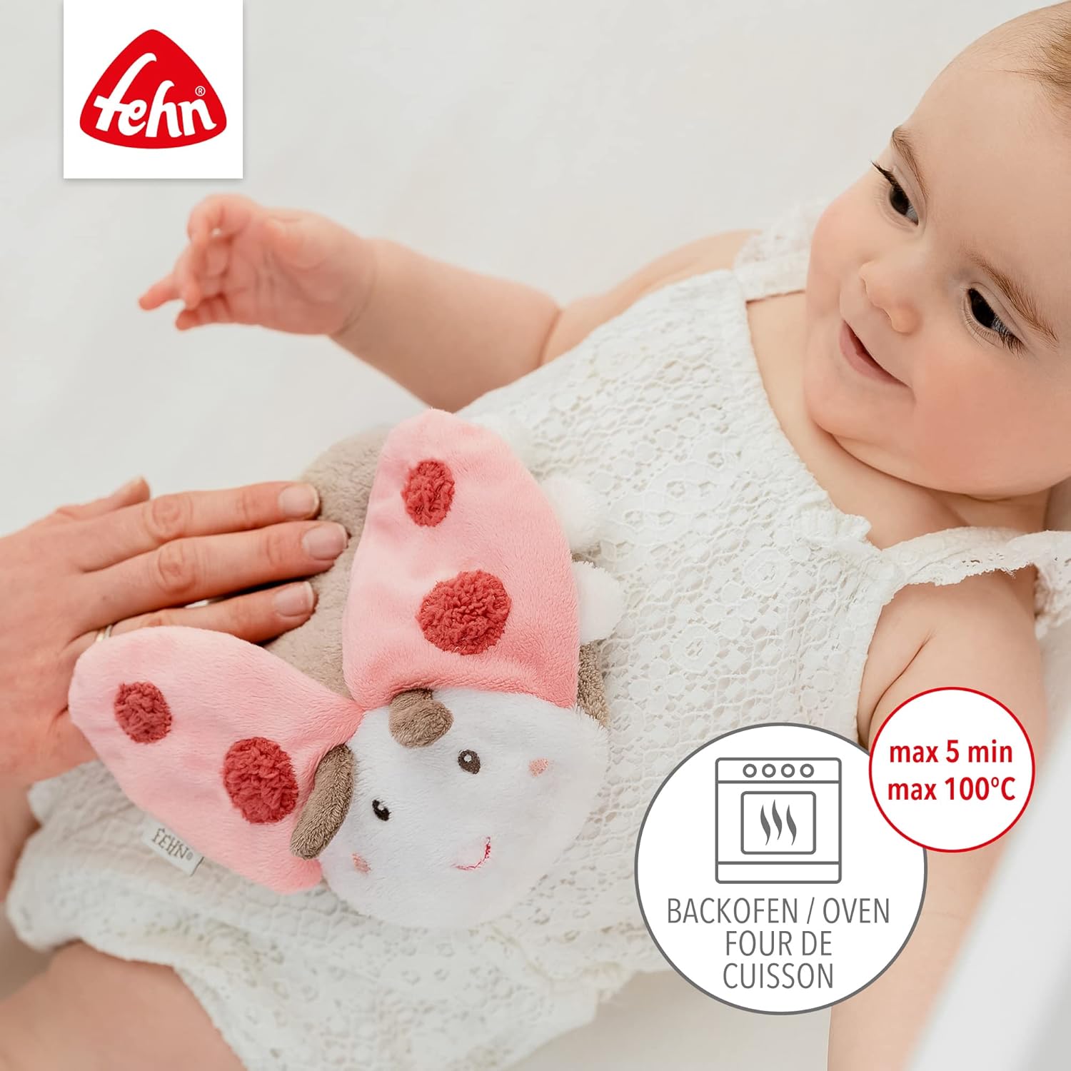Fehn Cherry Stone Pillow - Worm and Cold Pillow in Cute Design for Babies and Toddlers From 0+ Months – Bild 3
