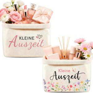 Kleine Auszeit Gift Bag Made of Cotton, Gift Basket and Gift Packaging for Women, Bread Bag to Keep Fresh, Linen, Time Out Gift for Women, Mum, Birthday, Christmas (2)
