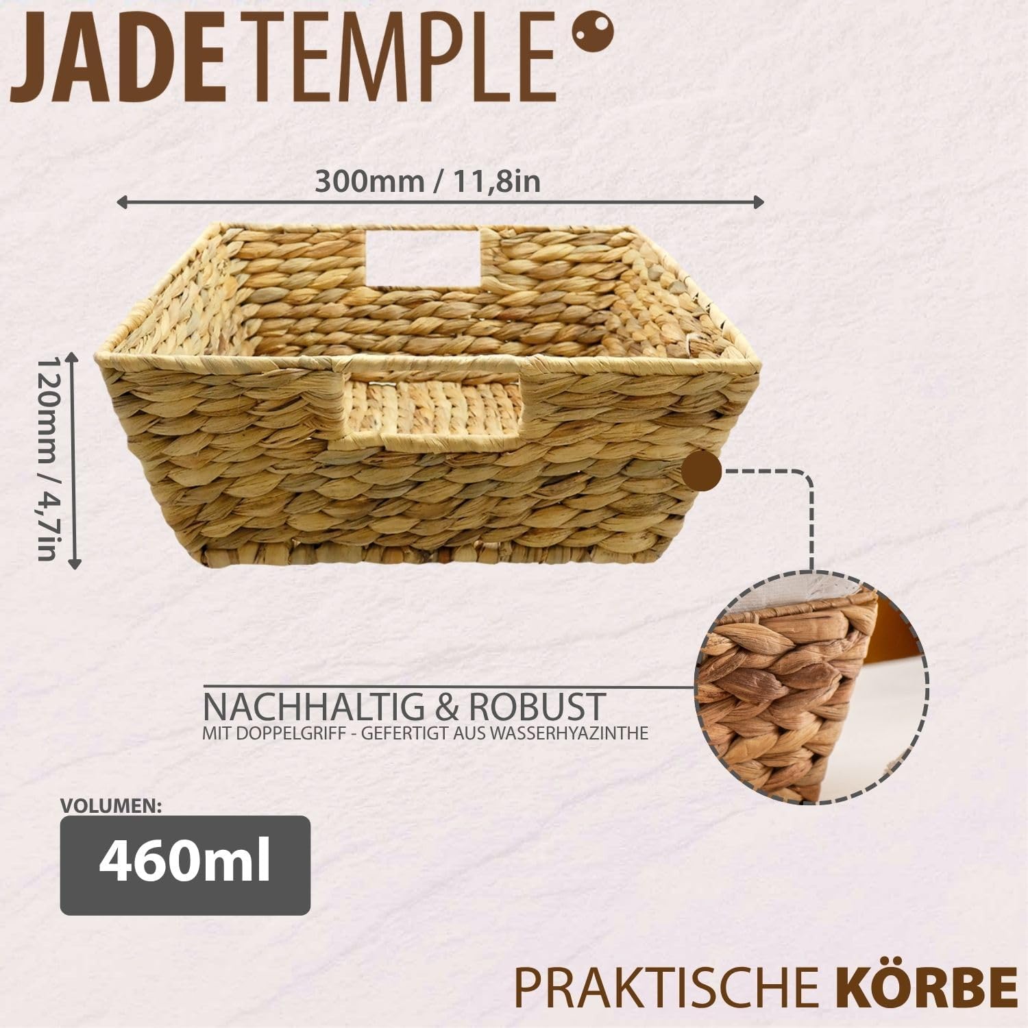 JADE TEMPLE 360271 Decorative Basket made of Water Hyacinth. – Bild 4