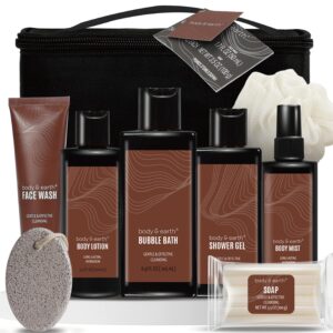Gift Baskets for Men, 8 Piece Men’s Shower Set with Sandalwood Fragrance, Gift Sets for Christmas Gifts for Men, Father’s Day Gifts