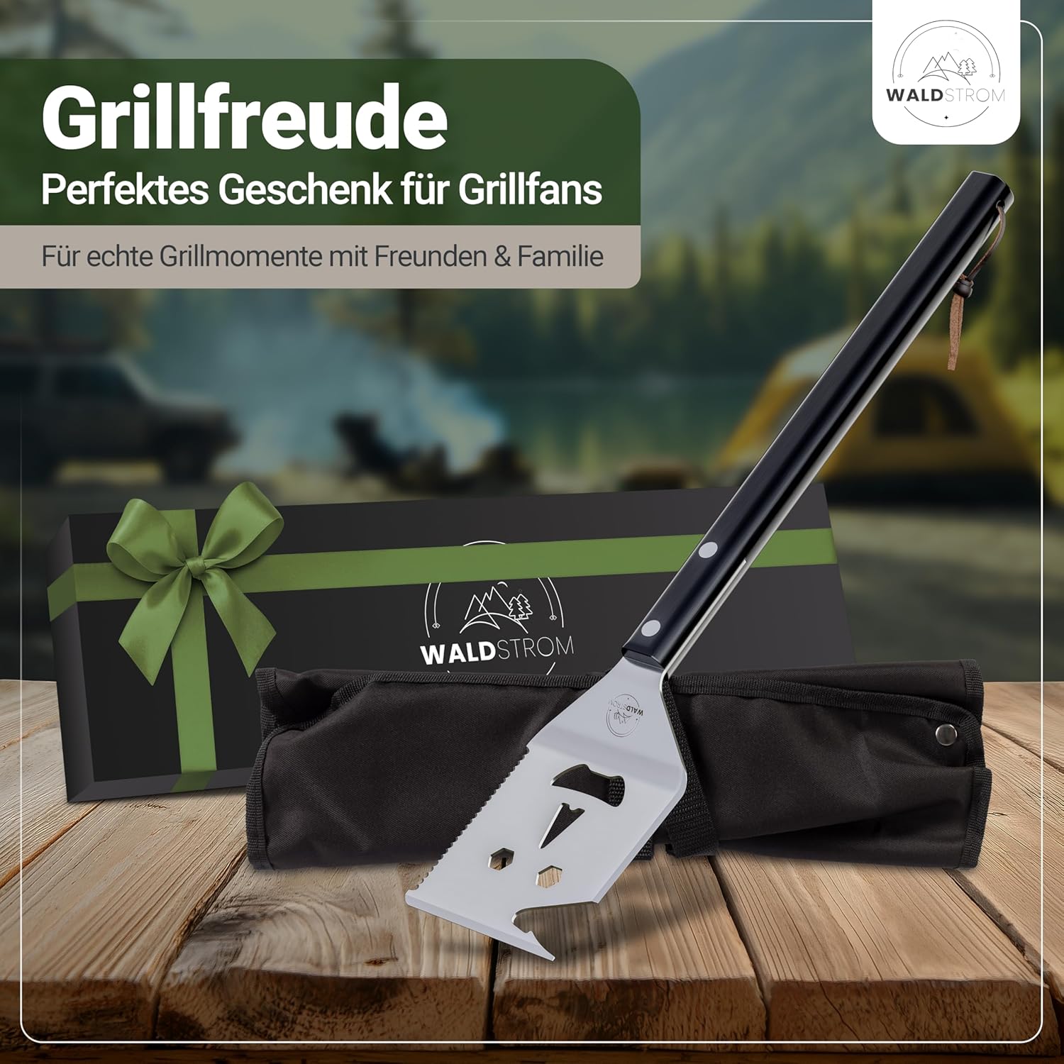 6-in-1 Barbecue Spatula Multitool I Grill Accessory Set with Grill Apron - Ideal BBQ Gift for Men I Birthday Gift for Men – Bild 8