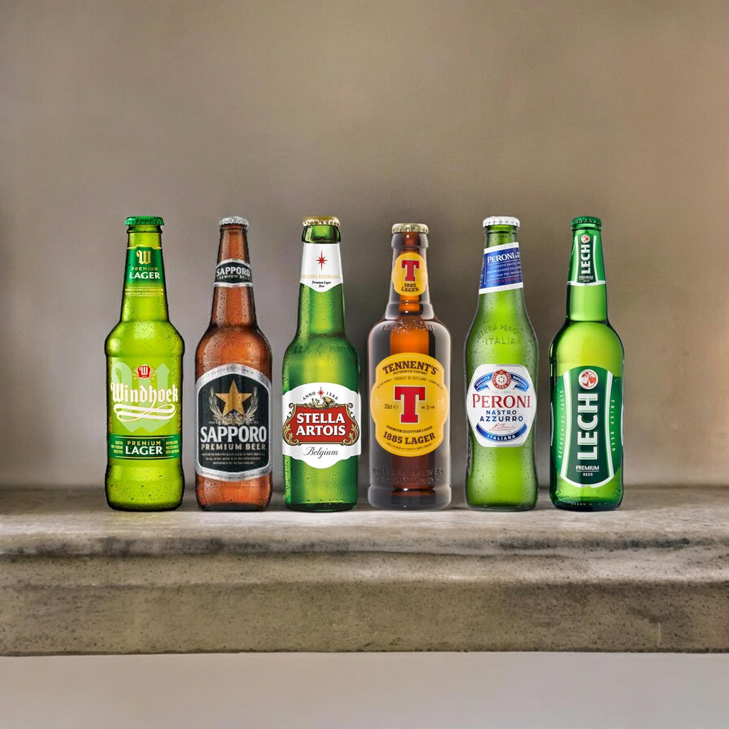 Premium Bier World Package Beer Tasting Gift Set Lager/Pils Mix Package Including Haus der Biere Berlin Beer Mats (6 Bottles) – Bild 2