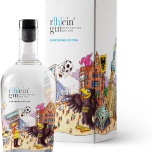 r[h]eingin Tilly Dortmund Edition | with High-Quality Gift Packaging | 500 ml Single Bottle | 46% Vol | Handcrafted Dry Gin | High-Quality Gin | Gift Idea for Dortmund Lovers