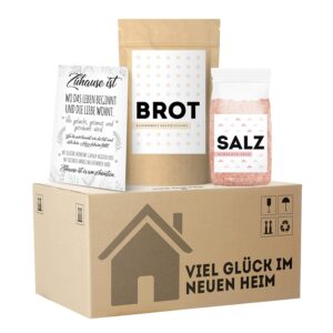 MeerBach & Rose, Housewarming Gift for Home and Home, Original Bread and Salt Gift for Housewarming in Mini Moving Box, Great Housewarming Gift